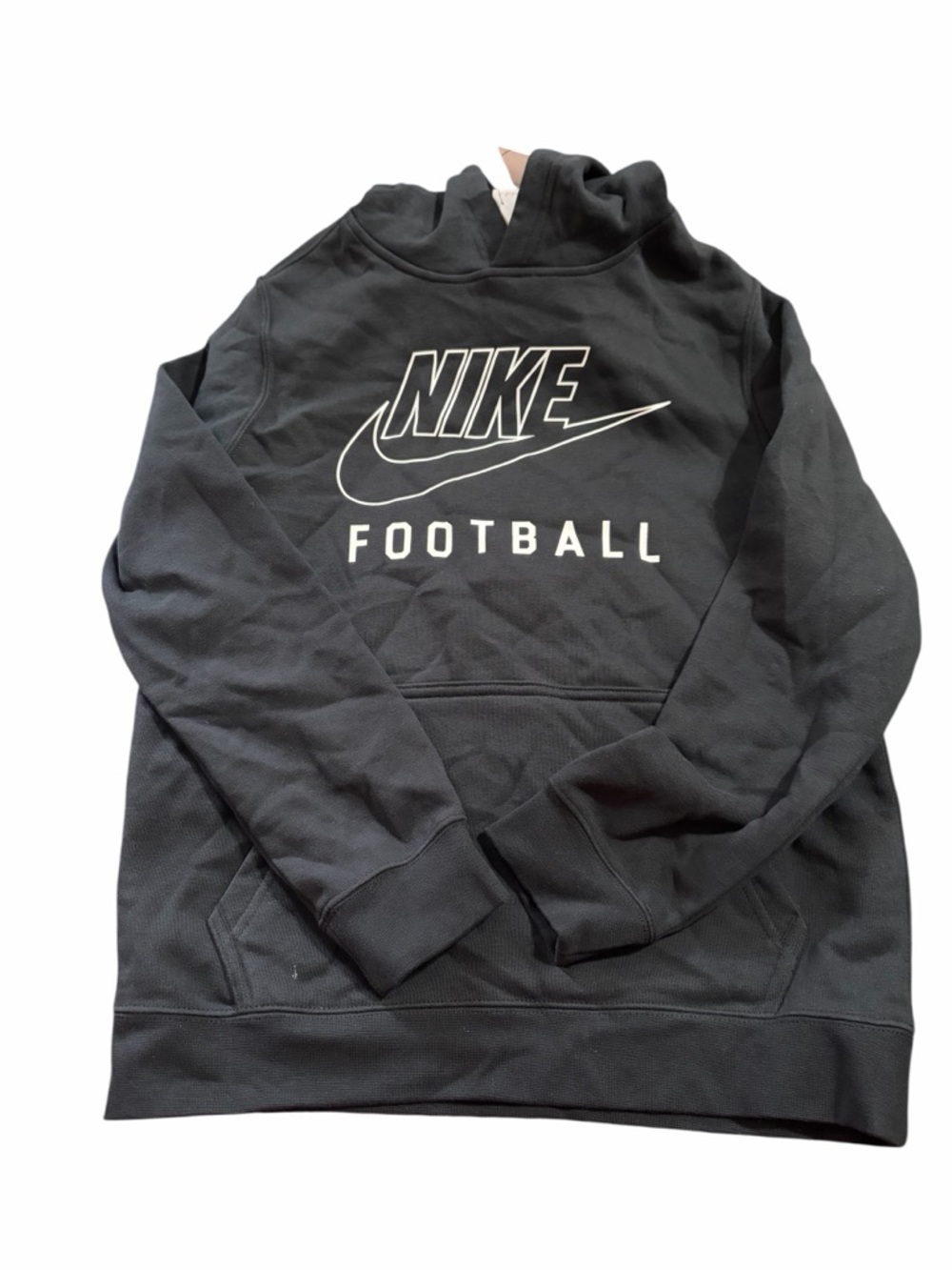 Nike Black Hoodie with White 'Football' Logo